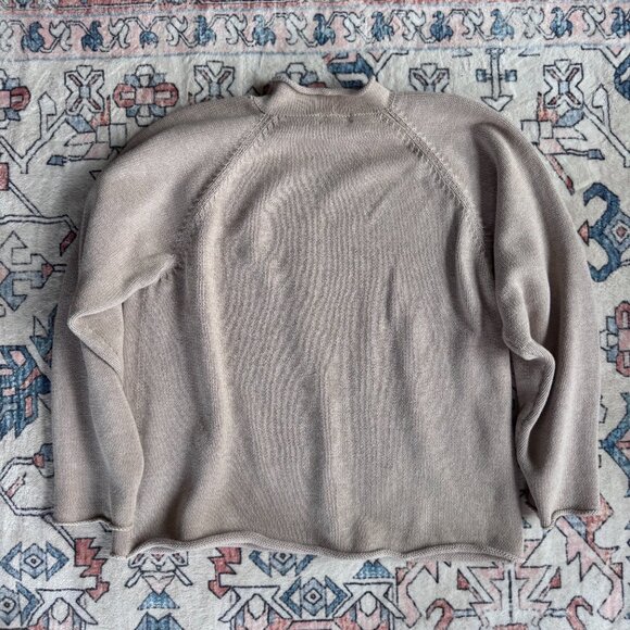 J. Crew 1988 Rollneck Sweater Beige 100% Cotton - size Large - Picture 7 of 7